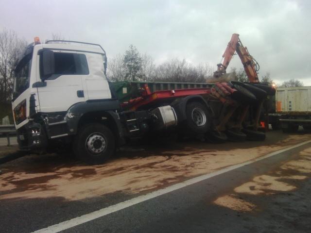 Accident avec Tracteur Man et semi
