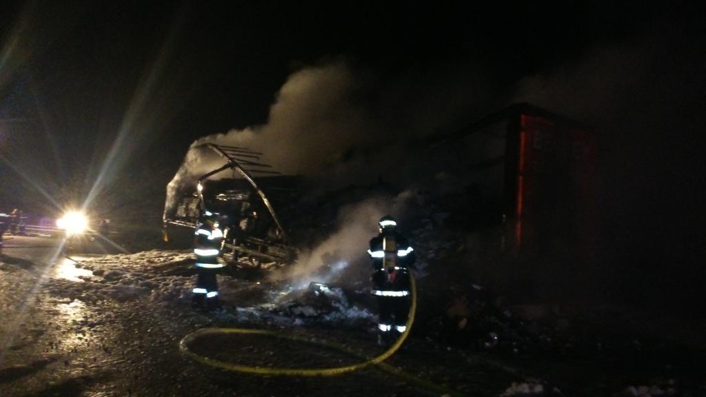 Semi en feu sur rn13